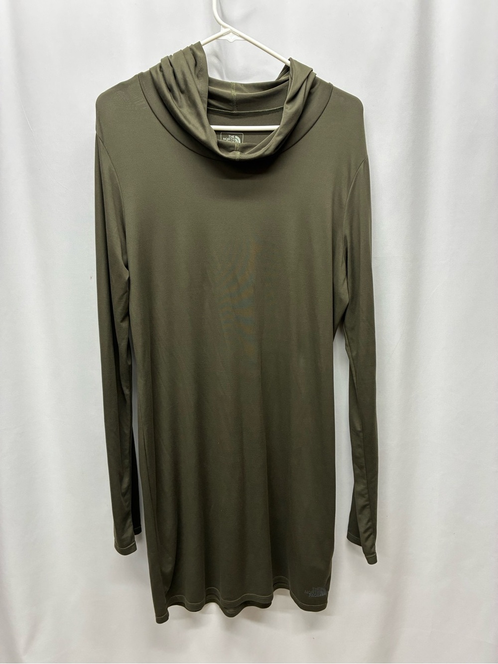 The North Face hooded dress womens medium long sleeve olive green activewear